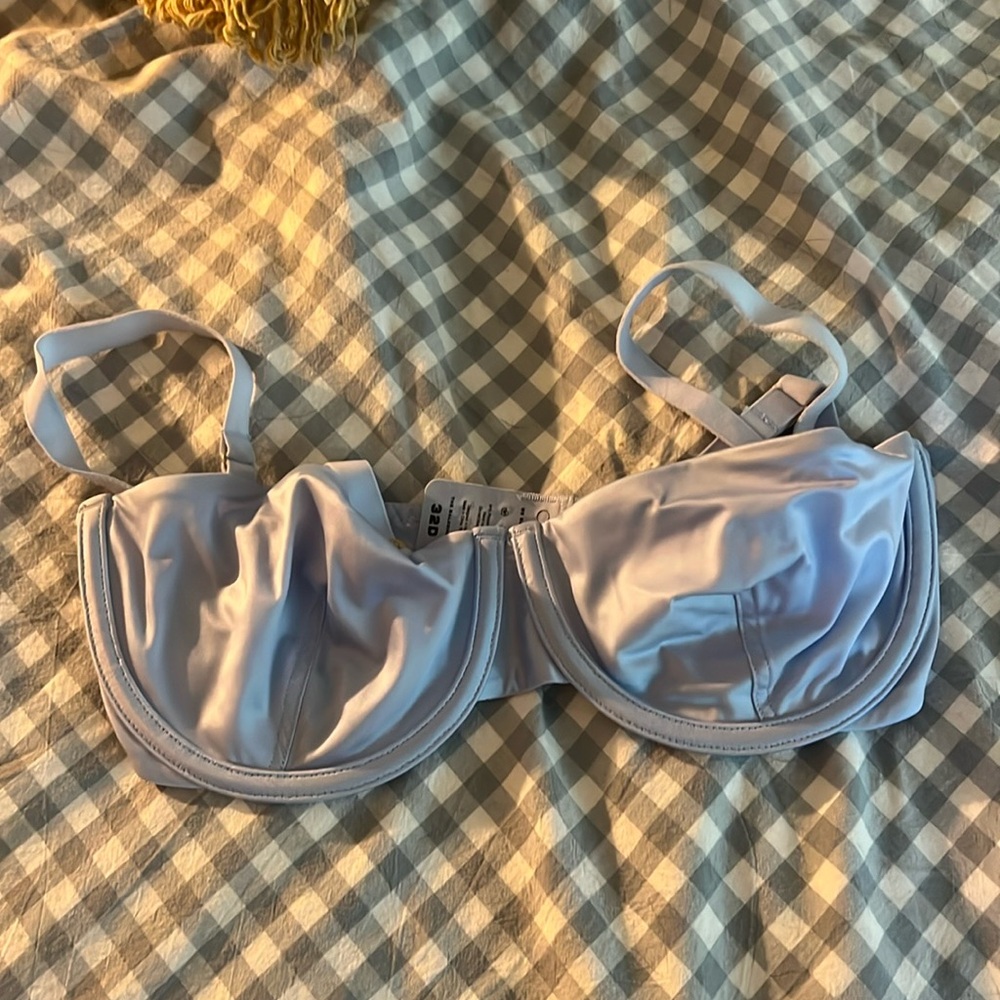 Blue Satin Cuup Bra